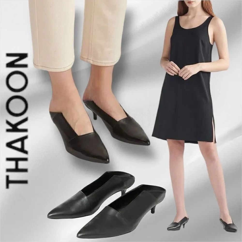 THAKOON by NAADAM Women’s Kitten Heel Leather Mules in the Size EU 39/ US 8-8.5